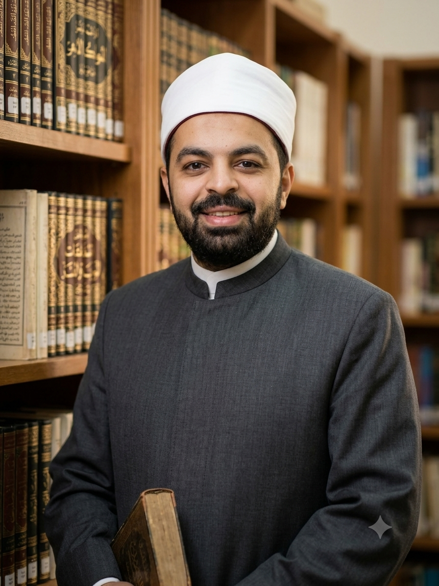 أحمد إبراهيم في مكتبته